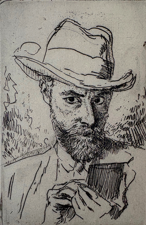 Augustus John - A Man Etching (Self Portrait) Augustus John - A Man Etching (Self Portrait)