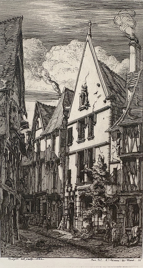 Charles Meryon - La Rue des Toiles à Bourges Charles Meryon - La Rue des Toiles à Bourges